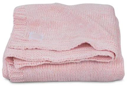 Melange knit wiegdeken 75x100 cm soft pink