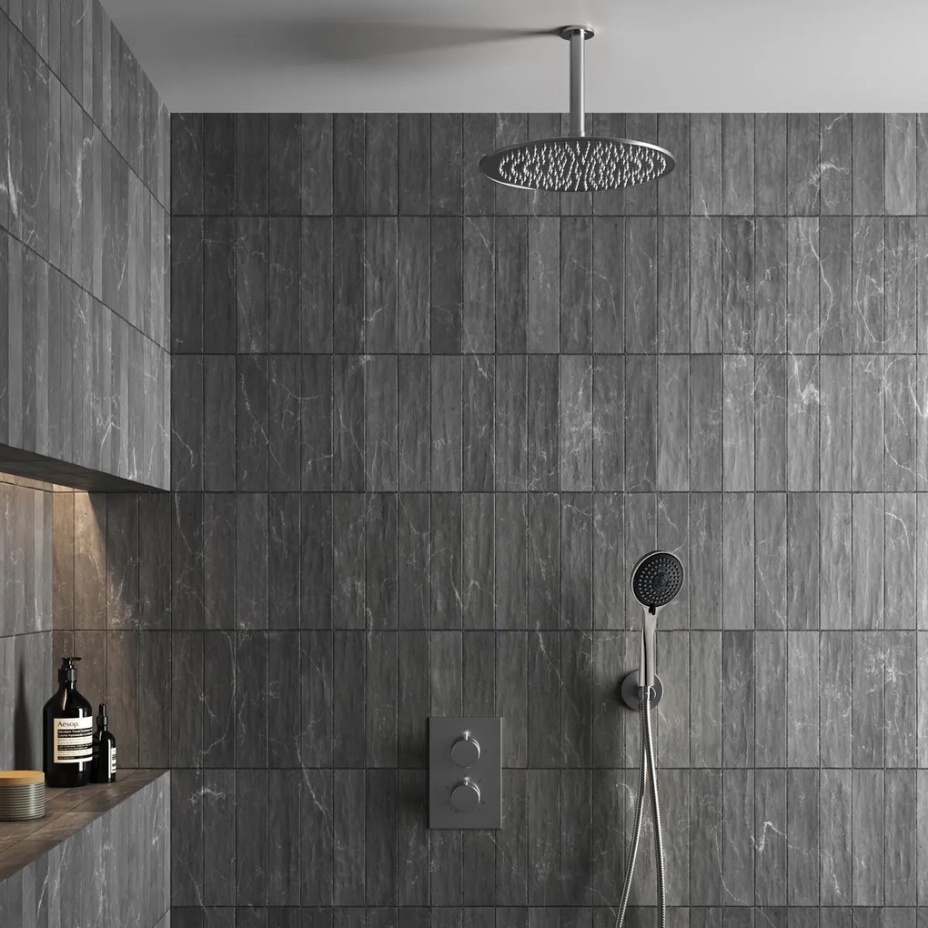 Saniclear Exclusive volledig 304 RVS inbouw regendouche 20cm met 3 standen handdouche plafondmontage