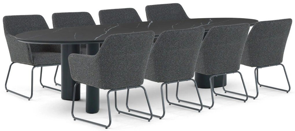 Tuinset 8 personen 300 cm Outdoor textiel Grijs Lifestyle Garden Furniture Lugo/Weave