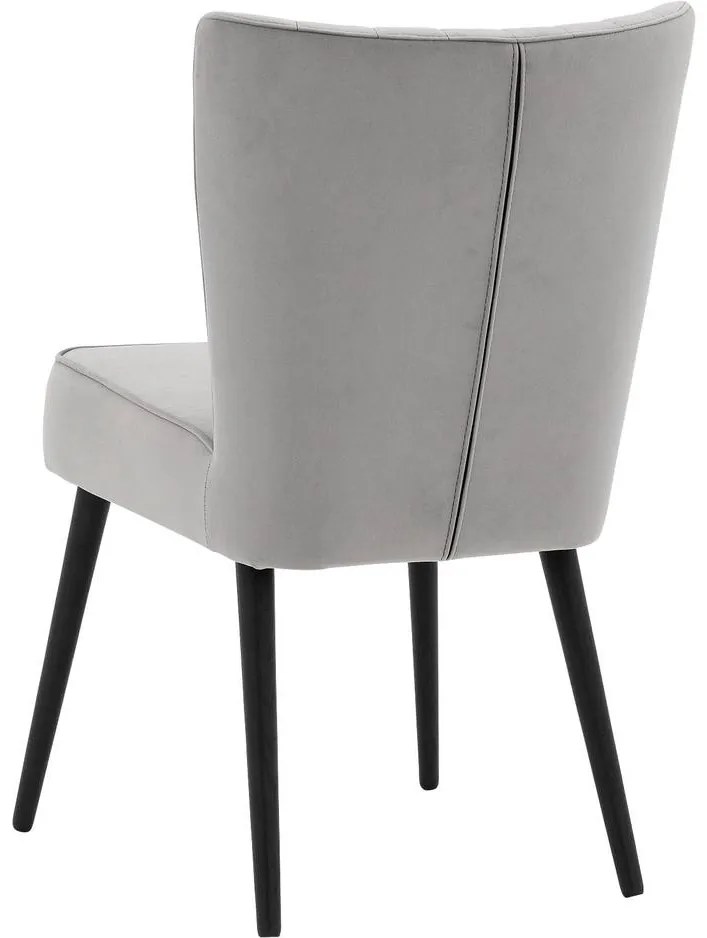 Goossens Eetkamerstoel Rob grijs velvet stof leuning, urban industrieel