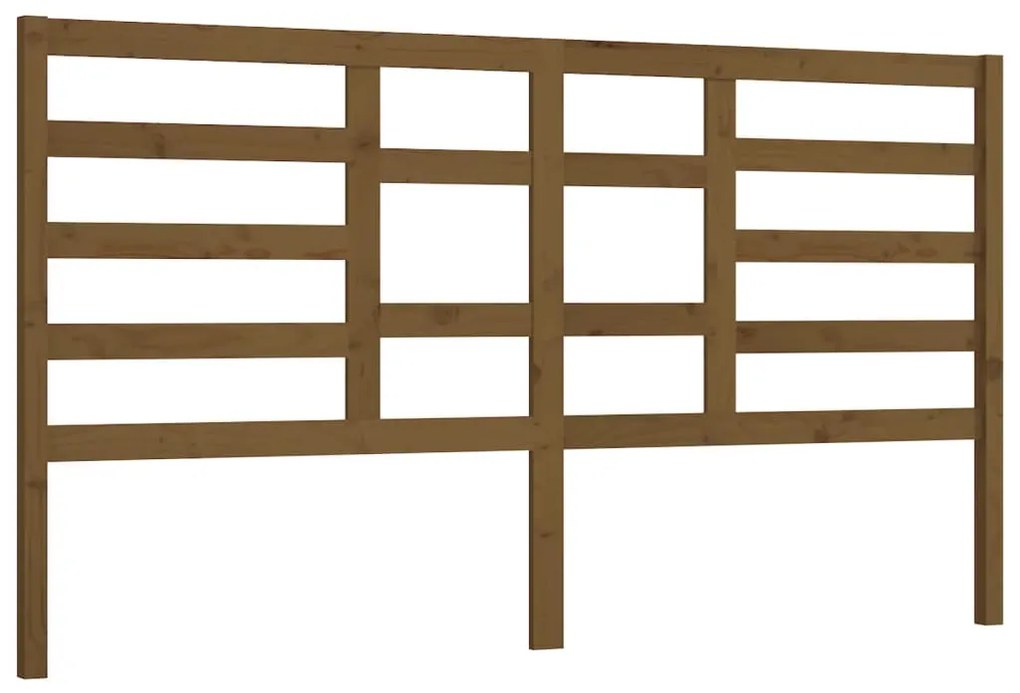 vidaXL Hoofdbord 186x4x104 cm massief grenenhout honingbruin