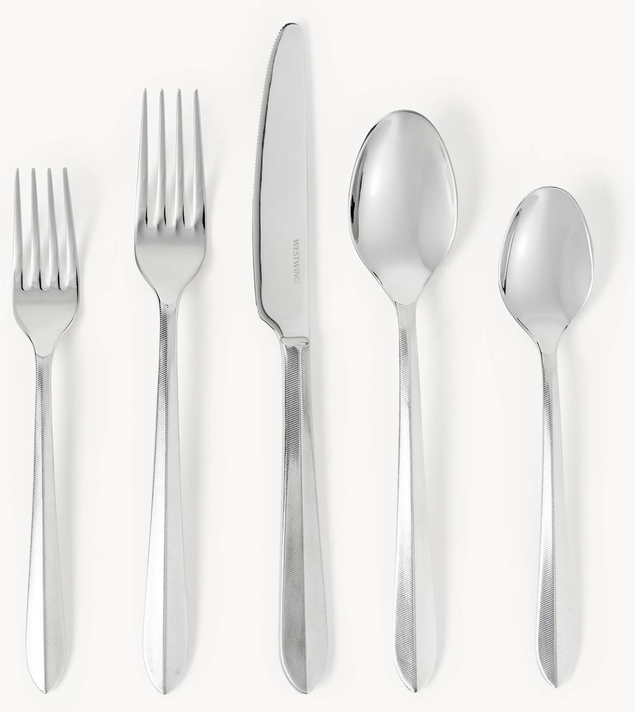 Gepolijste roestvrijstalen bestekset Thibaud, in verschillende maten