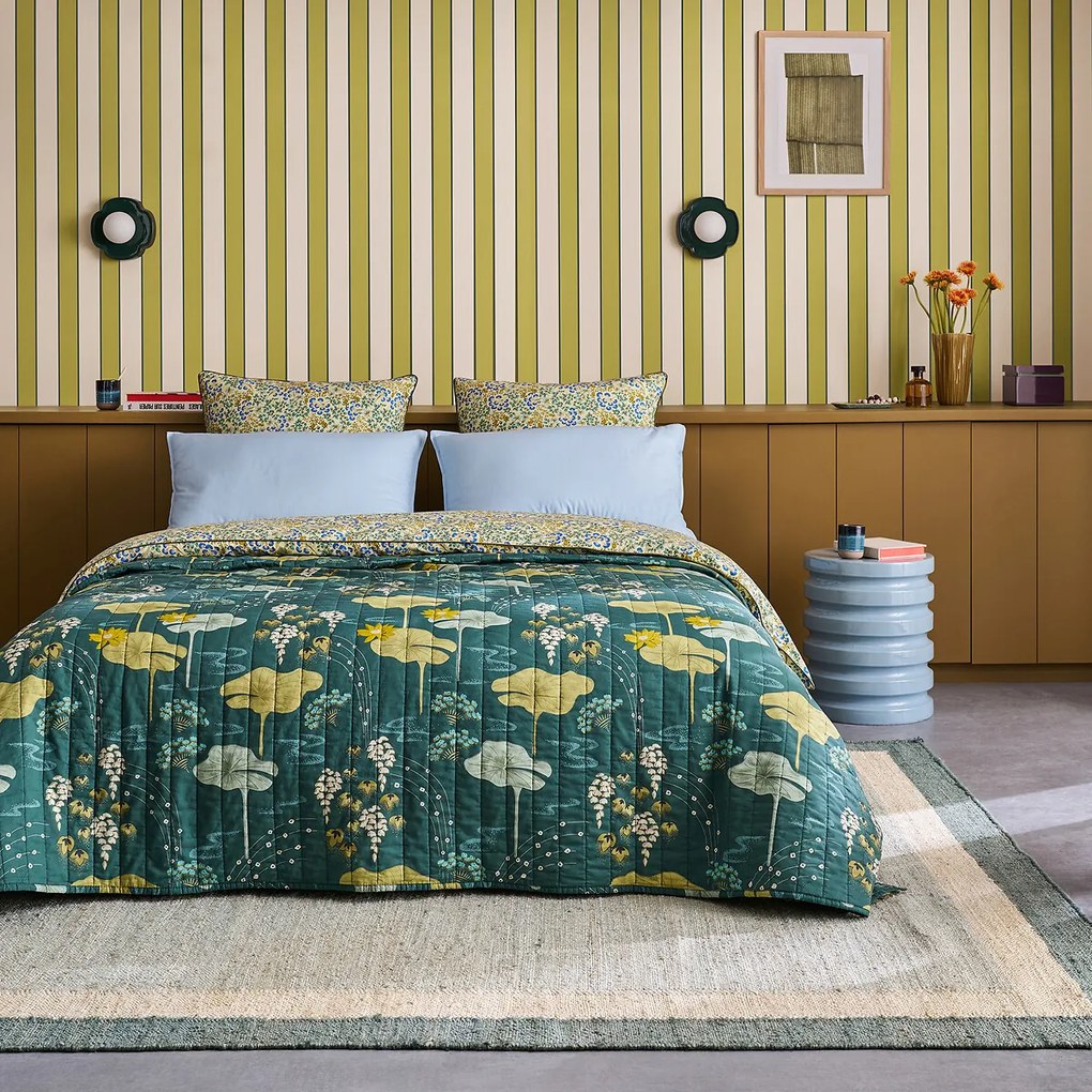 Kussensloop in gewassen katoen, bloemenprint, HANOI