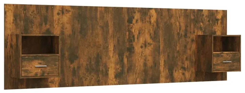 vidaXL Hoofdbord met kastjes bewerkt hout gerookt eikenkleurig