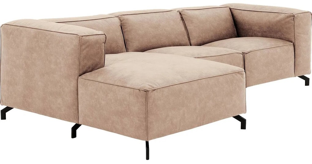 Goossens Bank Calvin beige, micro leer, 2,5-zits, modern design