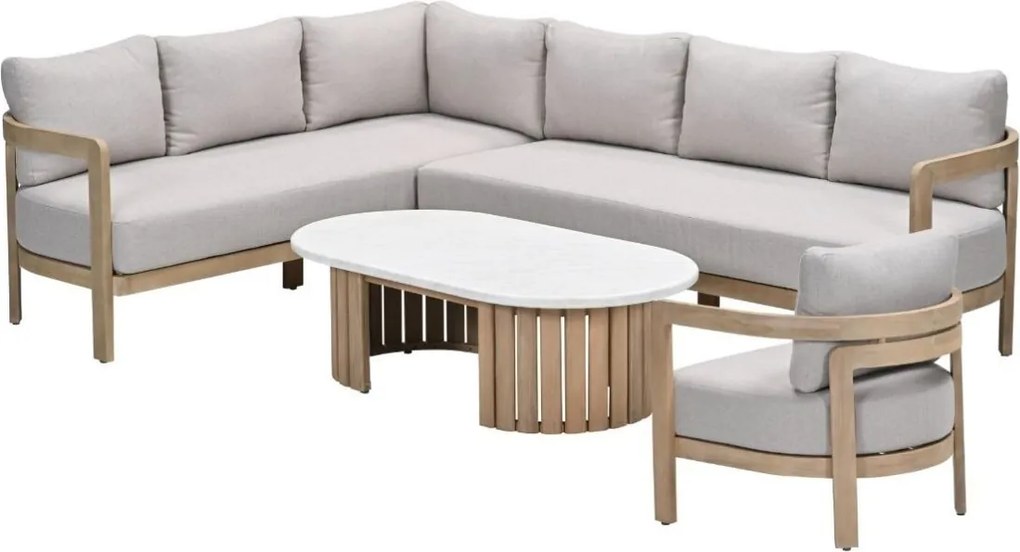 Garden Impressions Sirocco loungeset 4-delig links - acacia white wash