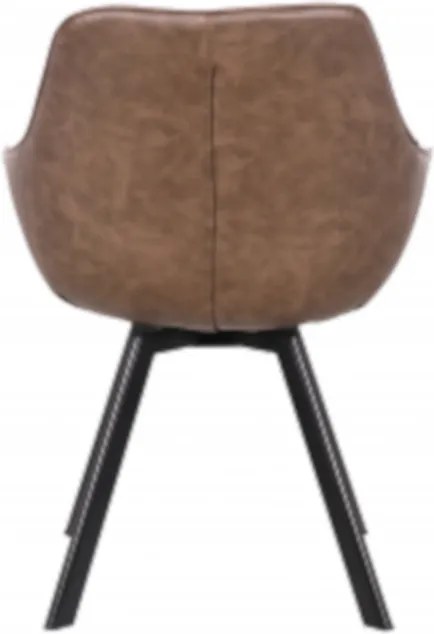 Eetkamerstoel - Ringo - Draaibaar - Lederlook bruin