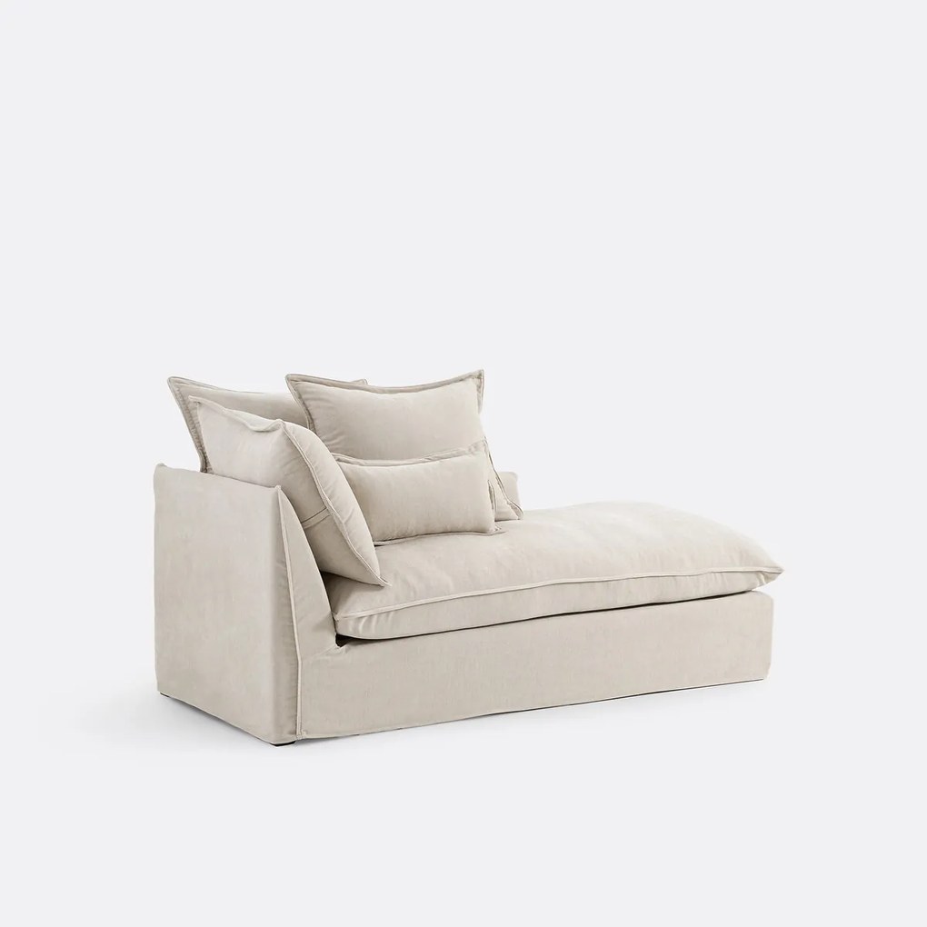 Longchair rechts, afneembare hoes, in gemêleerd polyester, ODNA