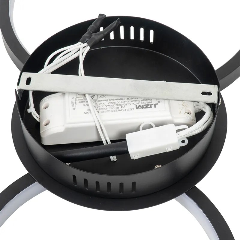 Design plafondlamp zwart incl. LED 3-staps dimbaar 3-lichts - Pande