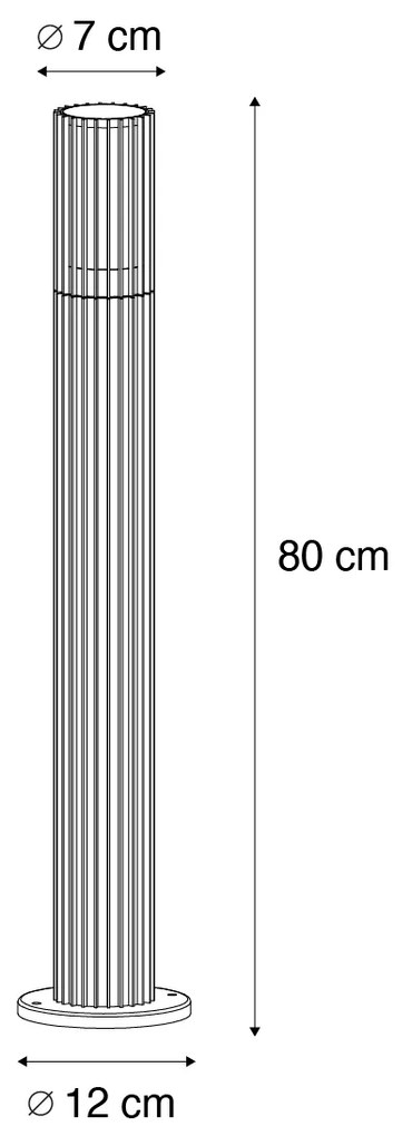 Design buiten paaltje zwart 80 cm IP44 - Boris Design, Modern GU10 IP44 Buitenverlichting