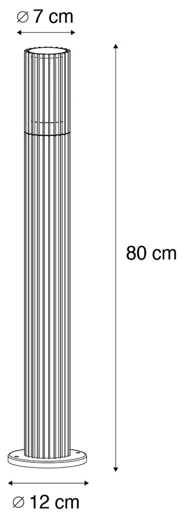 Design buiten paaltje zwart 80 cm IP44 - Boris