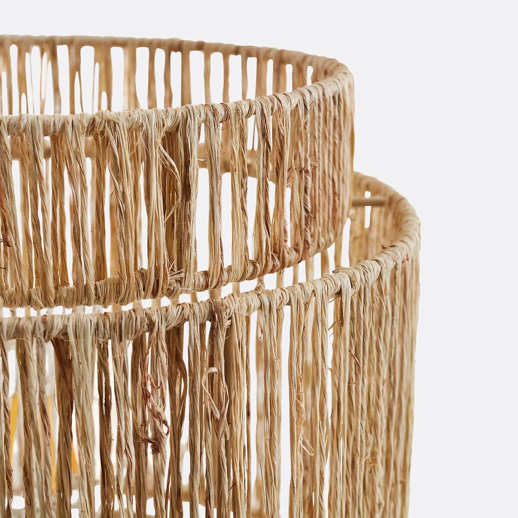 Tafellamp in metaal en hennep, Yaku