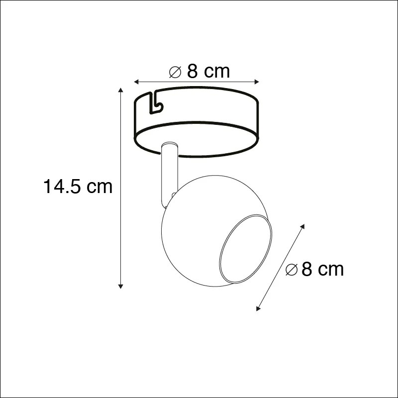 Retro plafondspot messing rond - Gissi