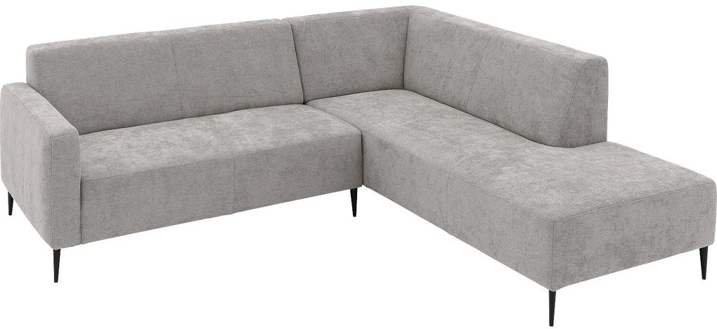 Goossens Zitmeubel Key West grijs, stof, 2-zits, modern design met ligelement rechts