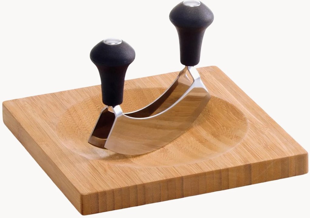 Snijplank Herb van bamboehout met wiegende mes