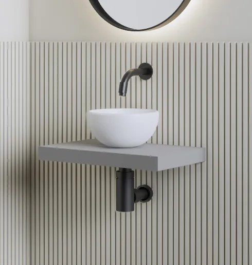 Gliss Design Leto fonteinplank 40x25cm agaat grijs