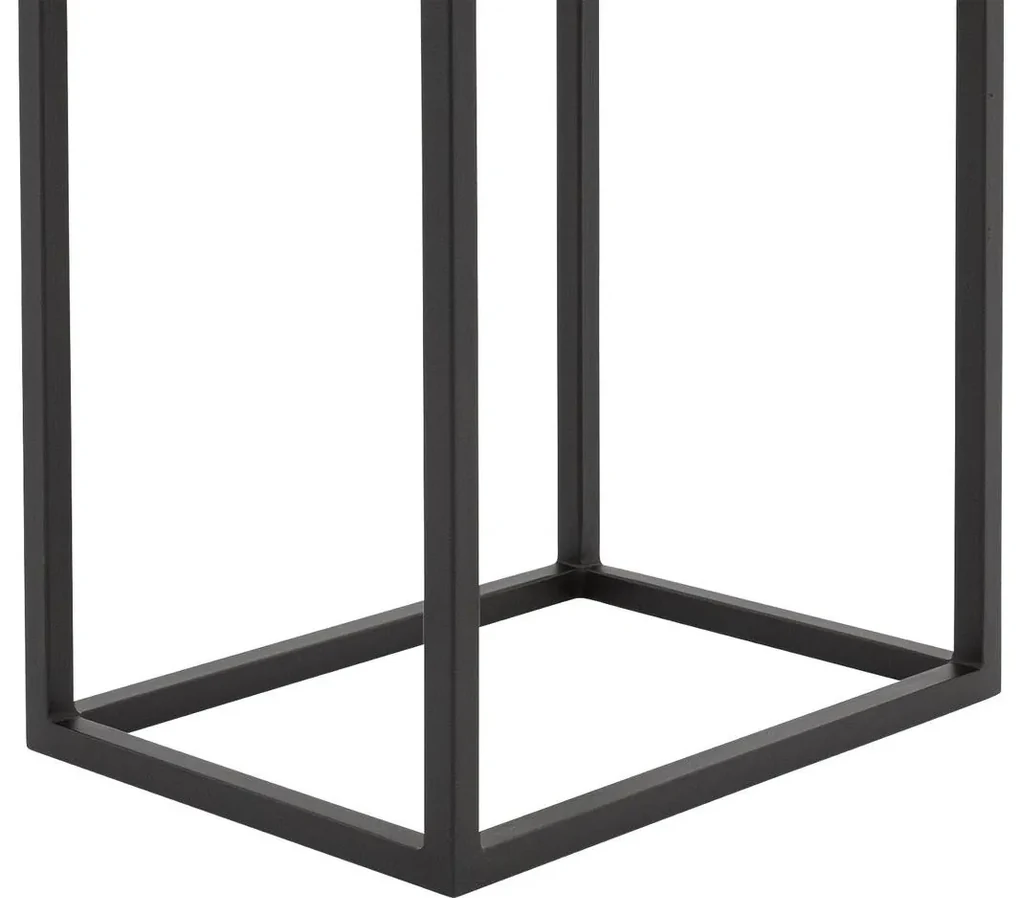 Goossens Nachtkastje Vide, Met blad en lade 45 cm b x 65 cm h x 30 cm d met onderstel metaal zwart ral 9005
