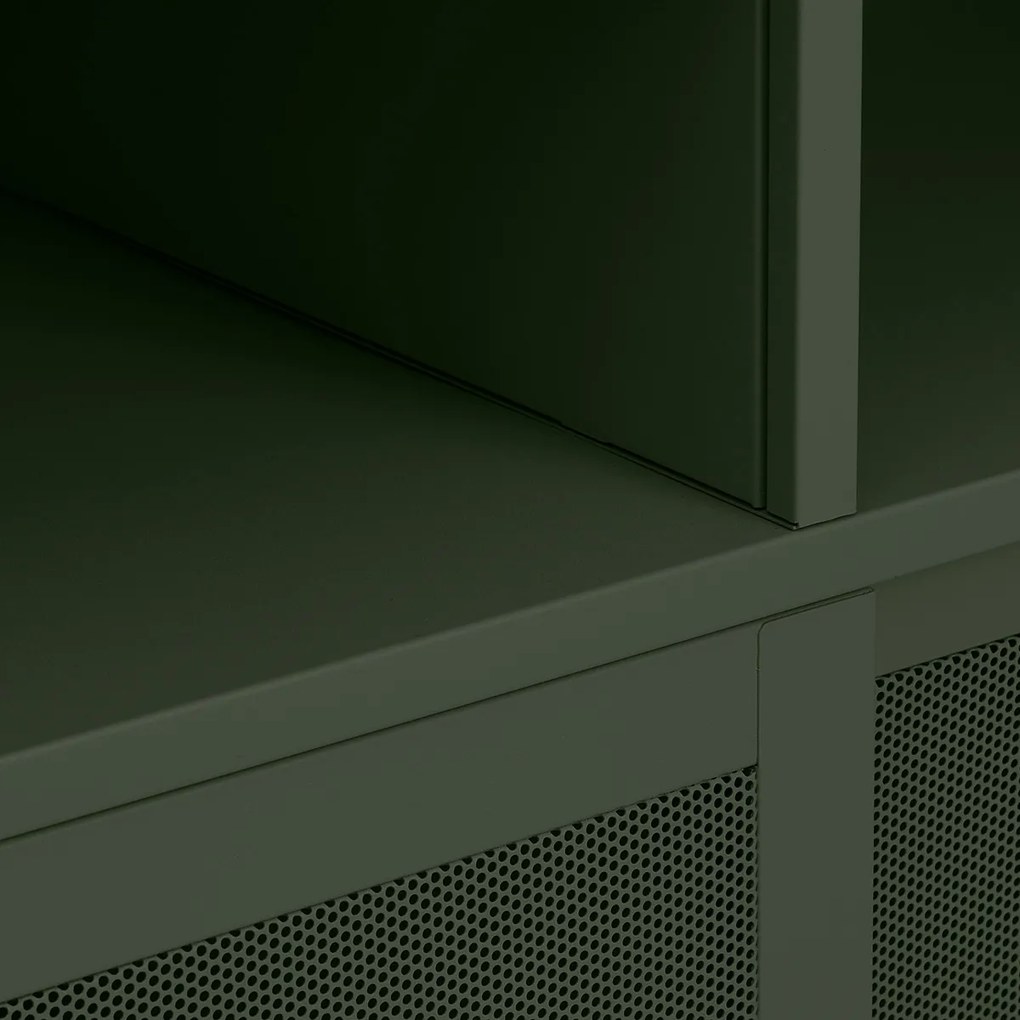 Hoge Kast Groen Metaal - 90x40x180cm.