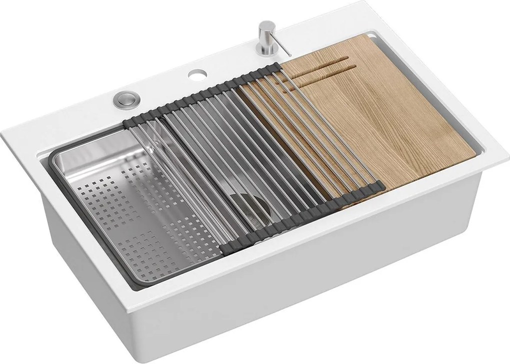 granieten spoelbak MARC 110 WORKSTATION White