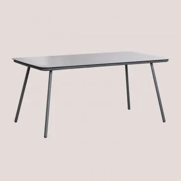 Tuin Tafel Rechthoekig 160x90 Cm In Glas En Aluminium Arhiza Grijs – Antraciet - Sklum