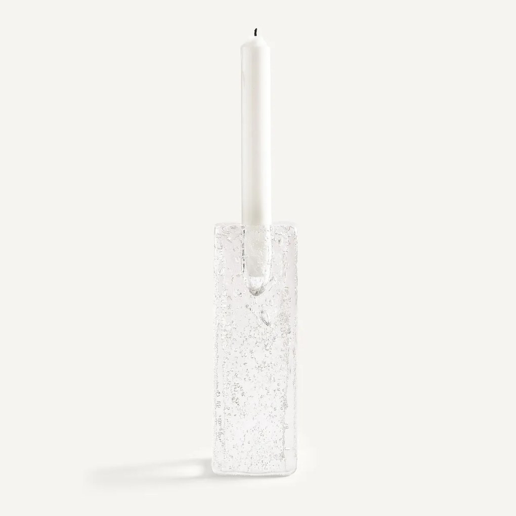 Handgeblazen glazen kandelaar, hoogte 18 cm, CASARE