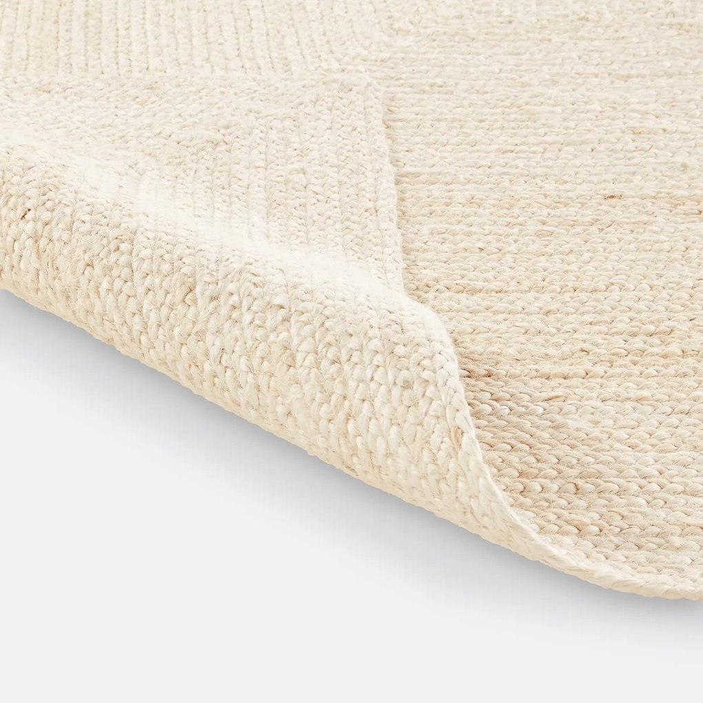 Vierkant vloerkleed in bleached jute, Aftas