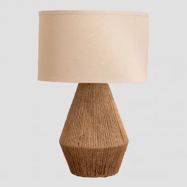 Vasil Linnen Tafellamp Bruin Natuurlijk - Sklum