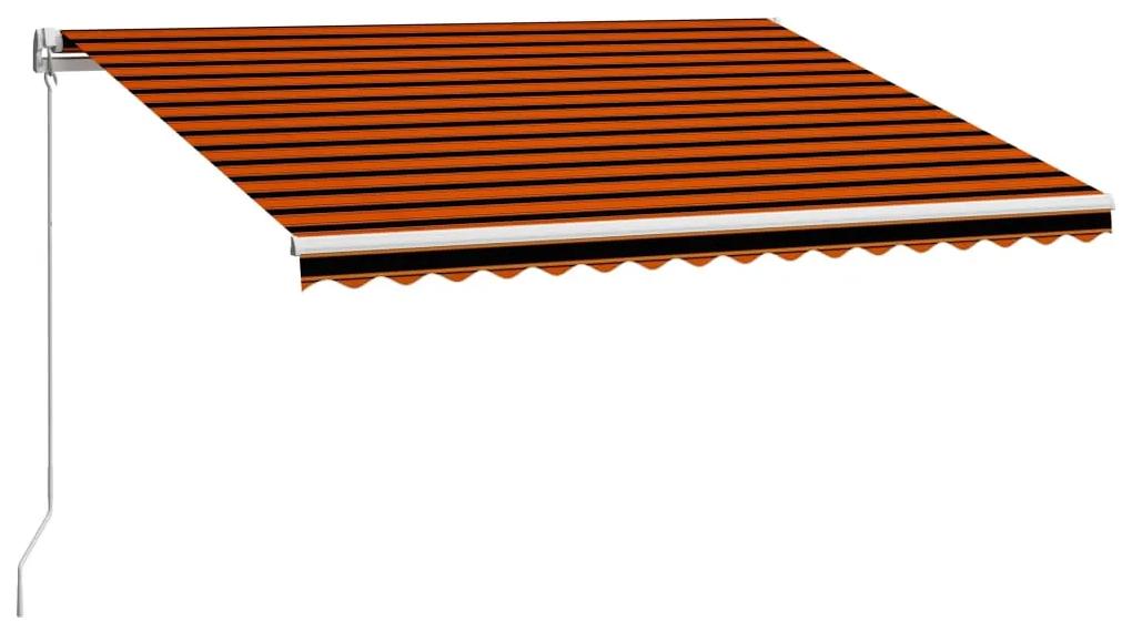 vidaXL Luifel handmatig uittrekbaar 450x300 cm oranje en bruin
