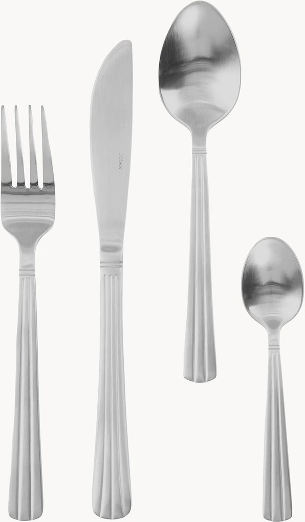 Geborstelde bestekset Kaiya, voor 4 personen, 16-delig