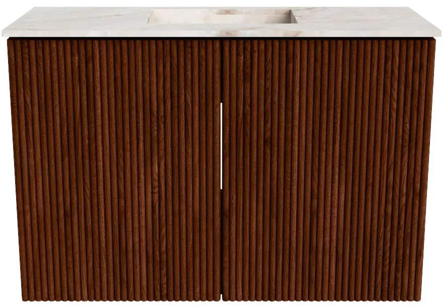 Mondiaz Joya DLux 60cm toiletmeubel ruby met wastafel faye midden zonder kraangat frappe
