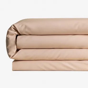 Agassi Dekbedovertrek In Percal Katoen Van 180 Draden Voor Een Bed Van 90 Cm Licht Pioenroze & Bed 90cm (150 X 220 Cm) - Sklum
