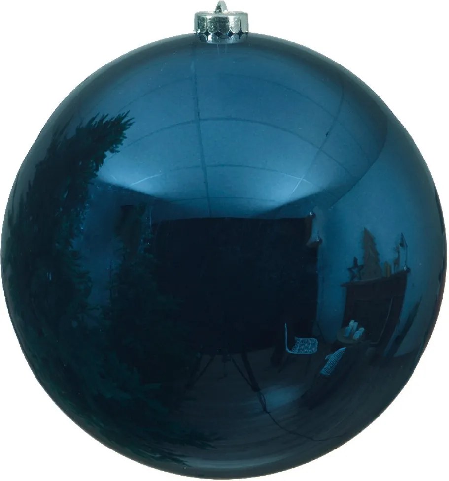 Kerstbal plastic glans diameter 20cm nacht blauw KSD