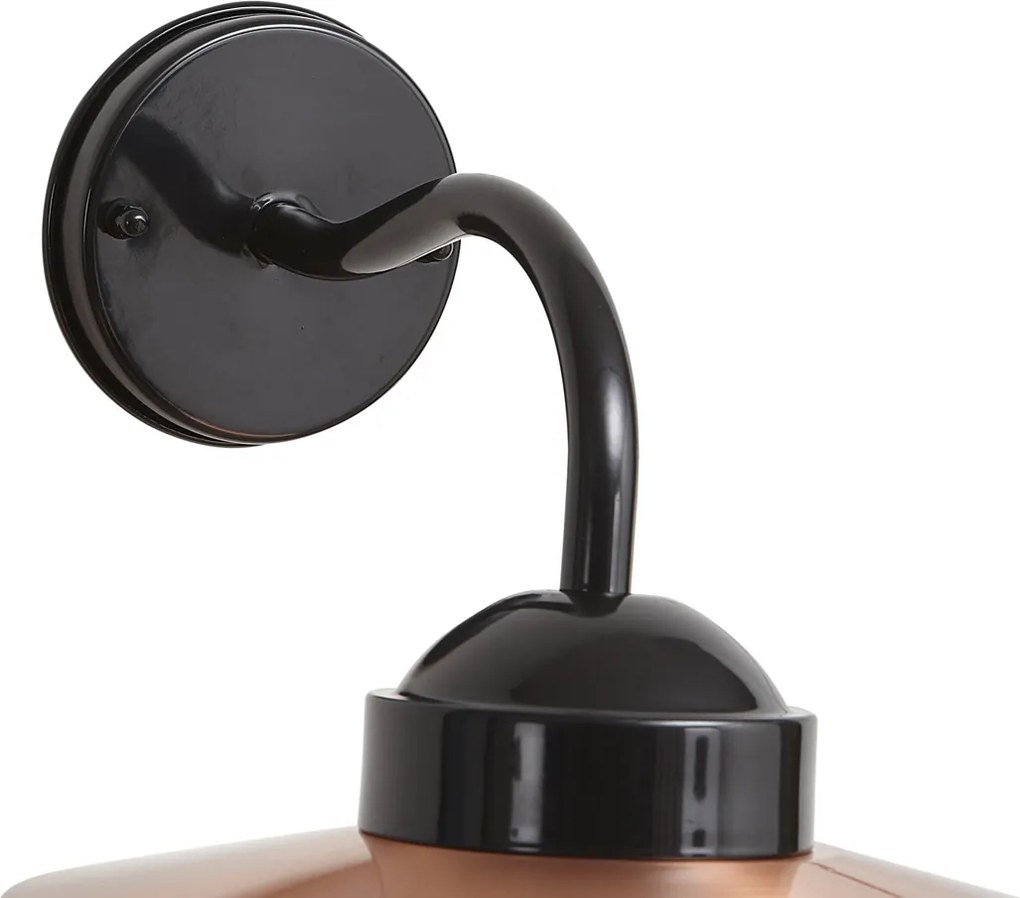 Moderne buiten wandlamp zwart met koper IP44 - Kansas