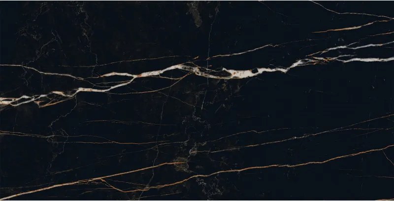 Mexen Flamingo Zwart geglazuurd gerectificeerd G1, vloer- en wandtegel 120 x 60 cm, hoge glans - TL215-120-060-00