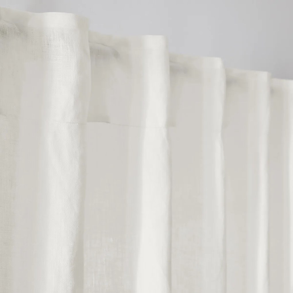 Gordijn in gewassen linnen met verdekte lussen, radiator, Onega