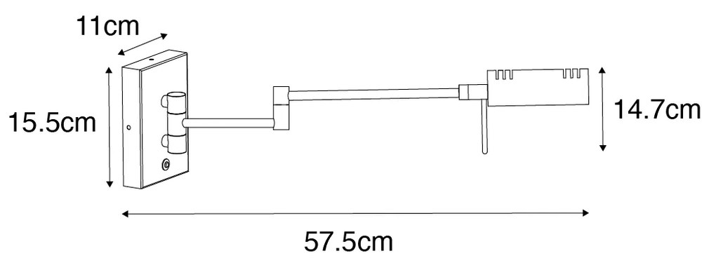 Design wandlamp staal incl. LED dimbaar - Notia Design Binnenverlichting Lamp