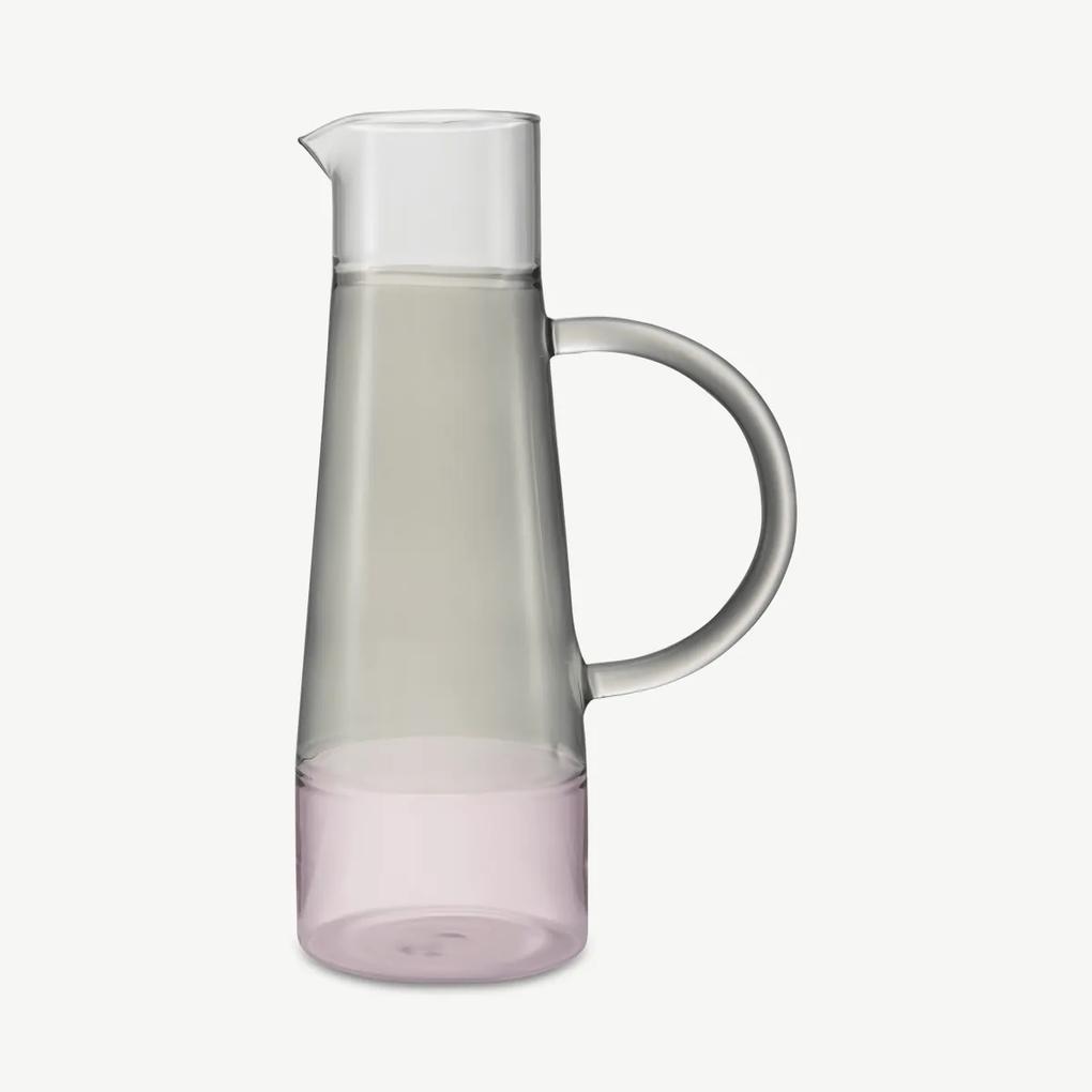 Ichendorf Milano driekleurige hoge glazen kan, 150 cl, roze rookglas en transparant