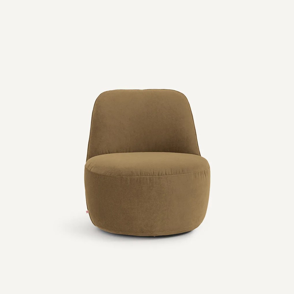 Draaifauteuil in fluweel/linnen, Rosebury