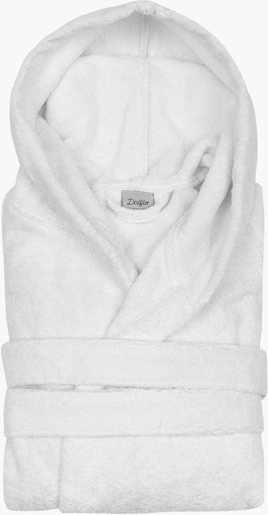 Katoenen unisex badjas met capuchon White