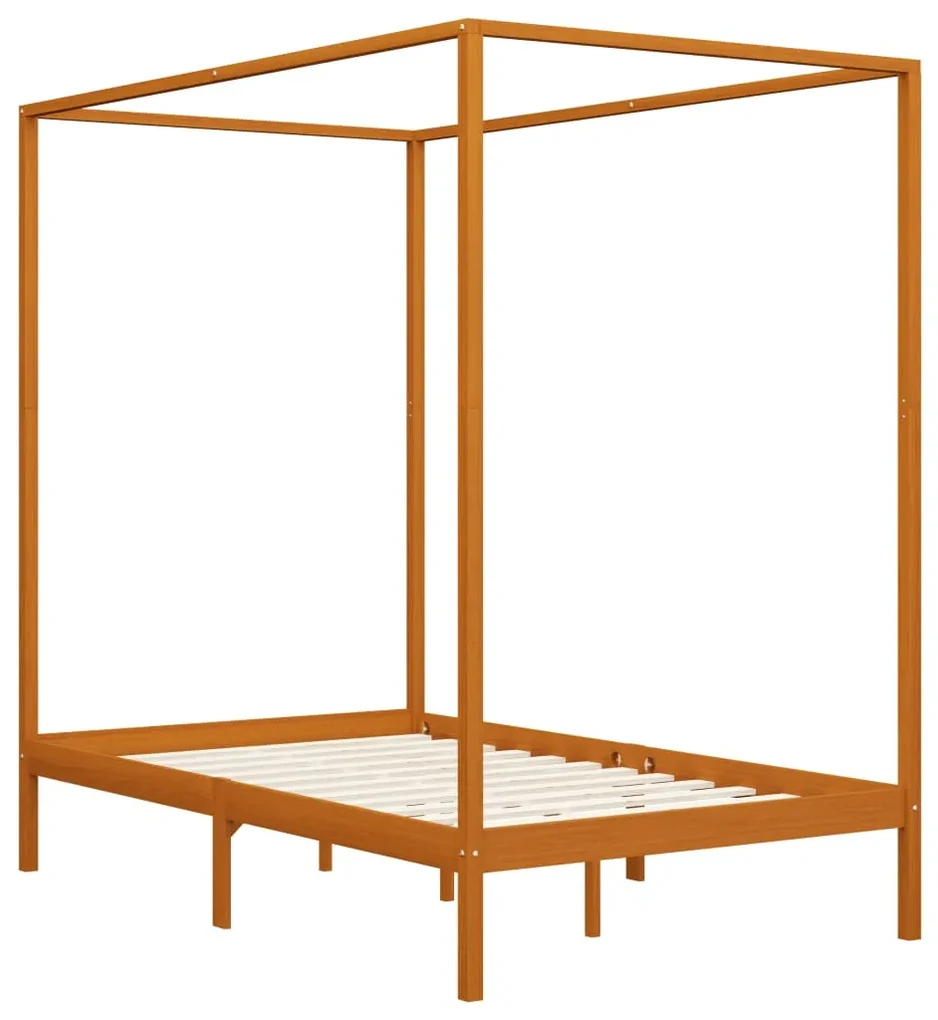 vidaXL Hemelbedframe massief grenenhout honingbruin 120x200 cm