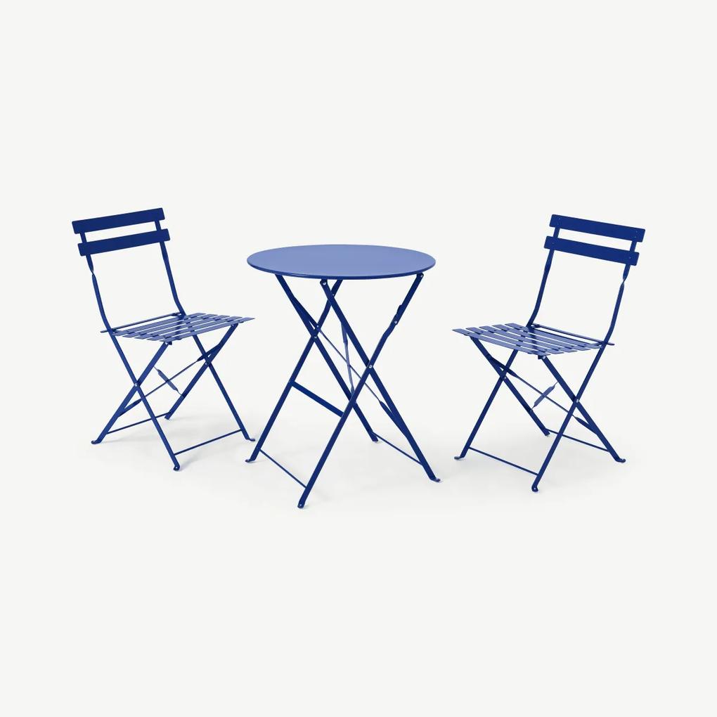 Mariko inklapbare bistroset met 2 stoelen, blauw