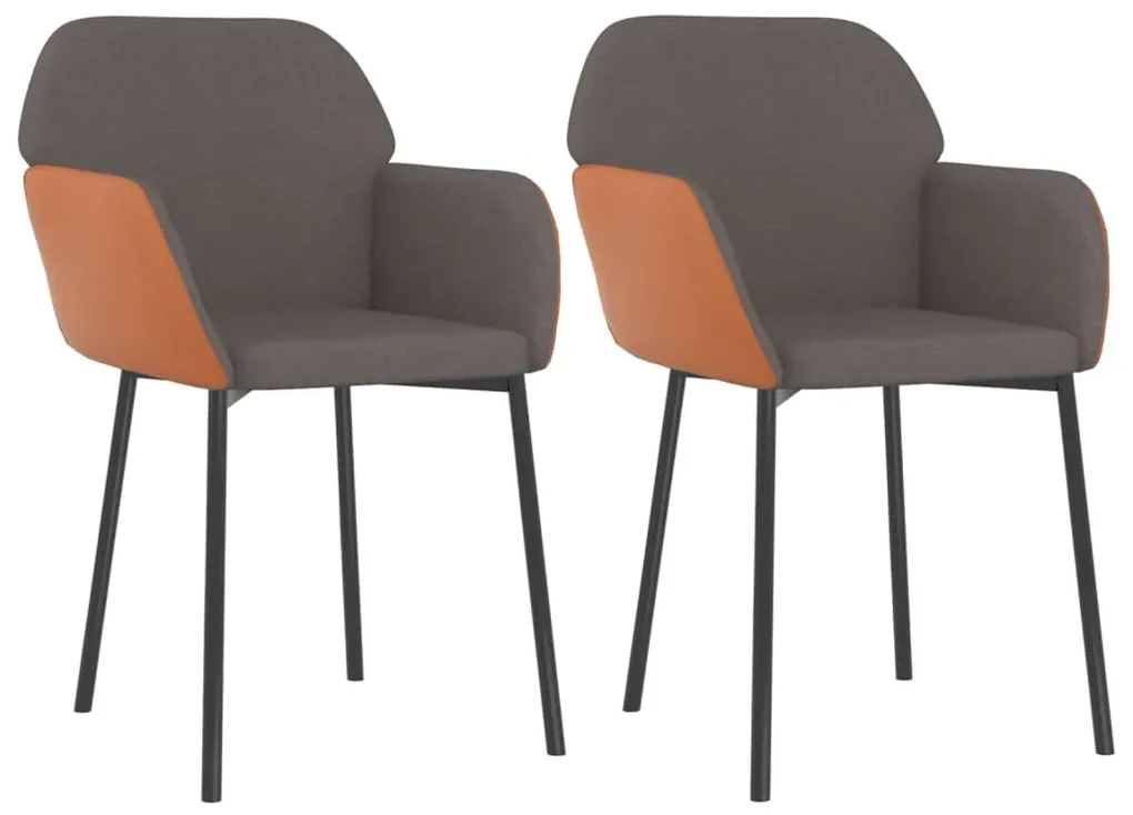 vidaXL Eetkamerstoelen 2 st stof en kunstleer donkergrijs