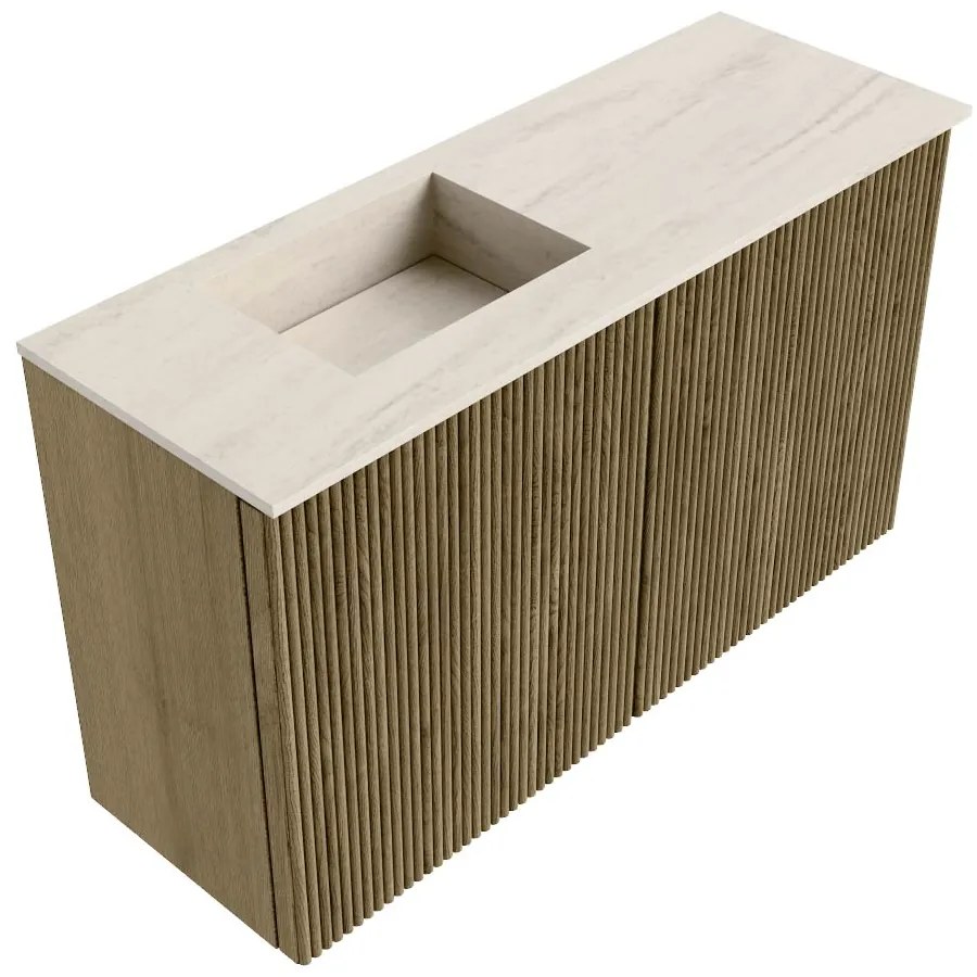 Mondiaz Joya DLux 70cm toiletmeubel dusk met wastafel faye links 1 kraangat meli