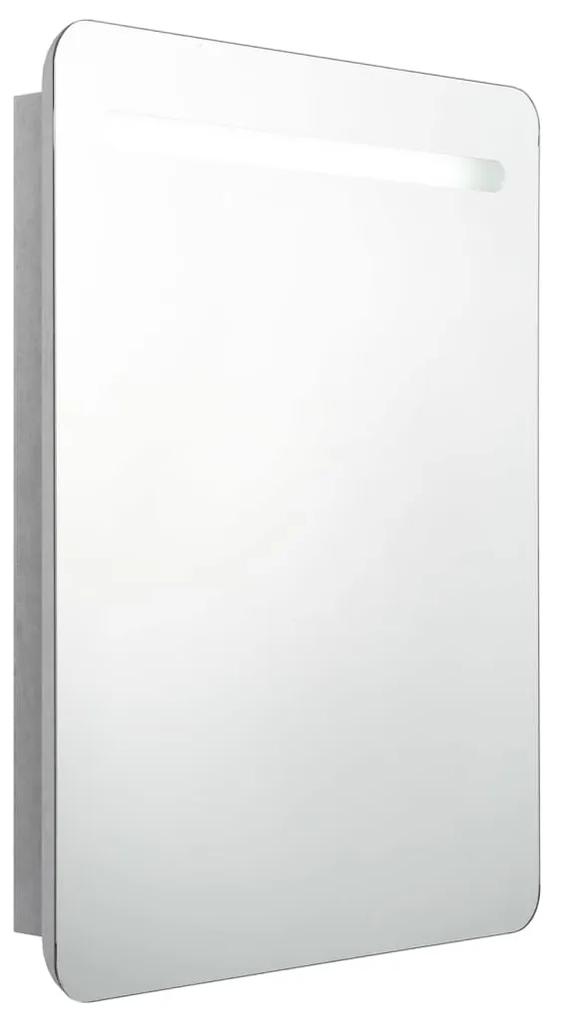 vidaXL Badkamerkast met spiegel en LED 60x11x80 cm betongrijs