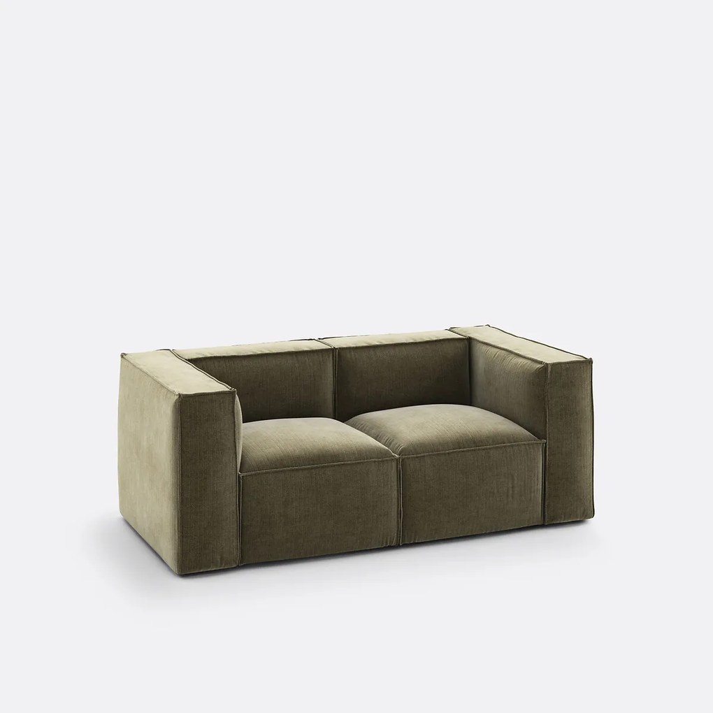 Modulaire bank, 2-zit, in vintage ribfluweel, Seven