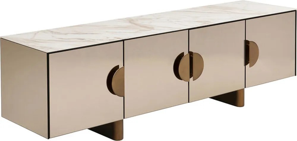 Design Tv-meubel Spiegel En Marmer - 180x45x55cm.
