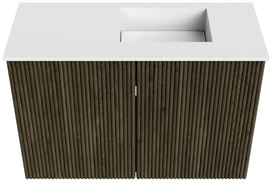 Mondiaz Joya 60cm toiletmeubel shadow met wastafel faye rechts zonder kraangat talc