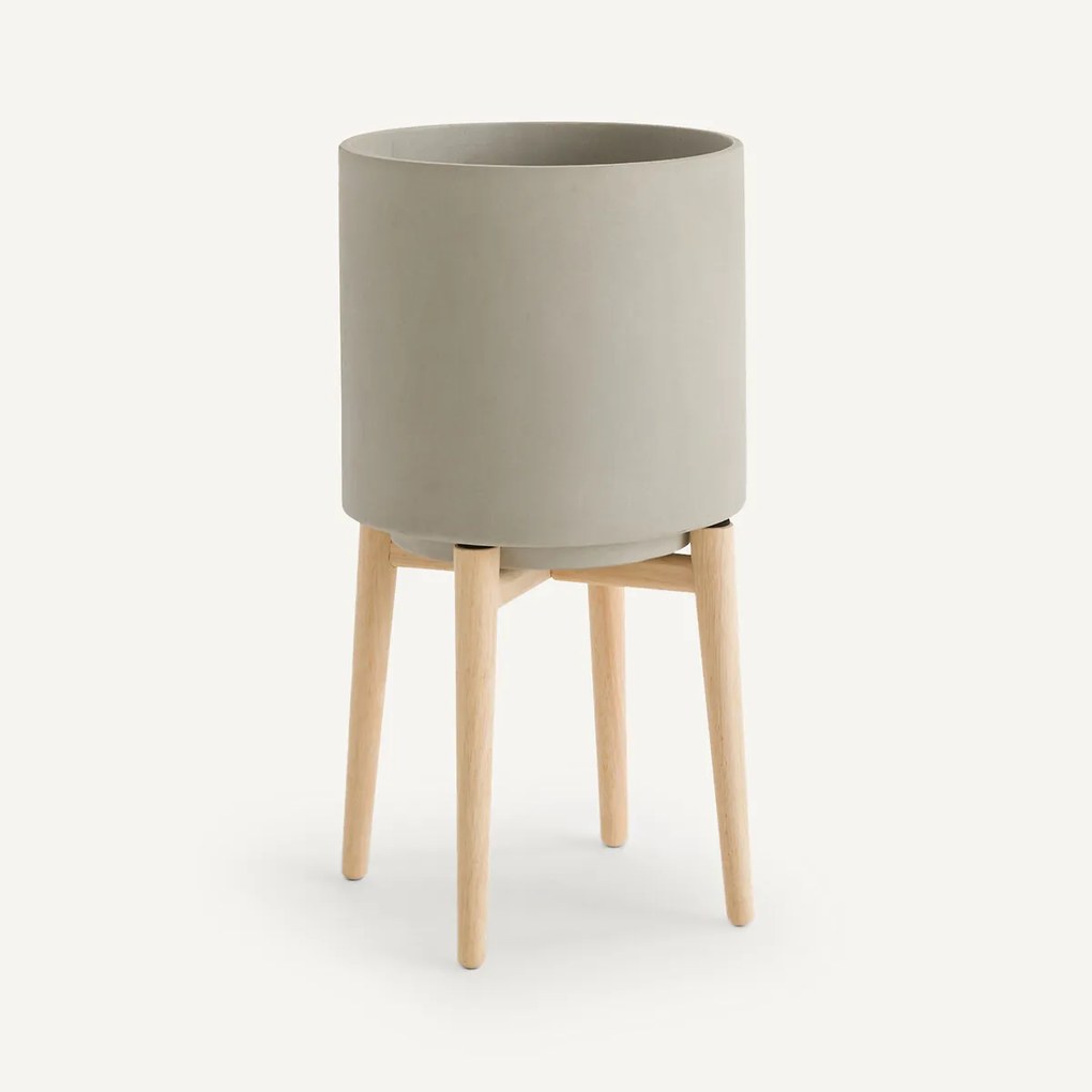 Bloempot op poot in hevea, H58,5cm, Florian
