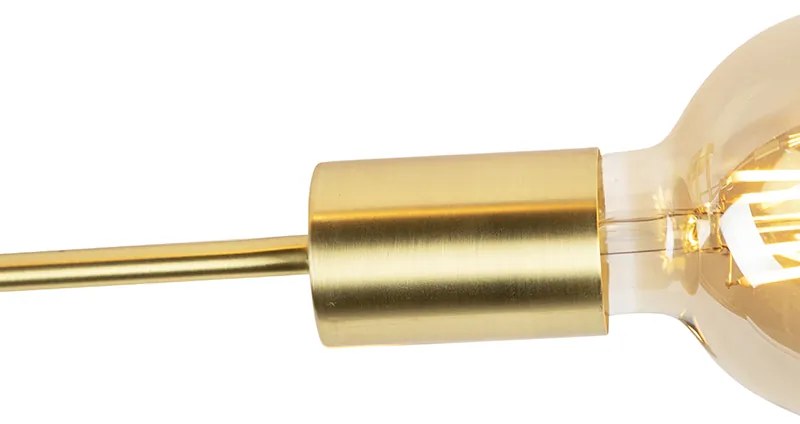 Smart Art Deco plafondlamp met dimmer messing incl. 6 WiFi G95 - Sydney Industriele / Industrie / Industrial E27 rond Binnenverlichting Lamp