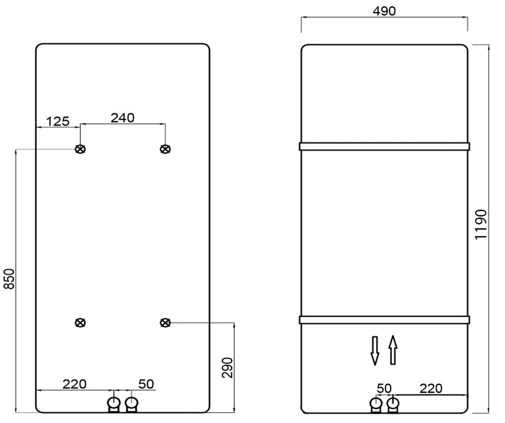 Sapho Tabella badkamerradiator 119x49cm 549W wit mat